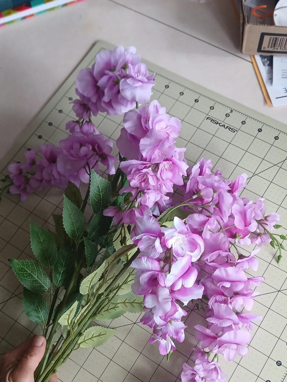 Purple Wisteria Bouquets - Set Of 4
